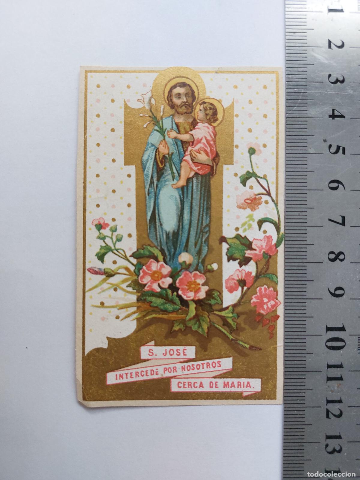 Postales: Estampa de San Jos&eacute; con publicidad de Casa Amatller en Barcelona