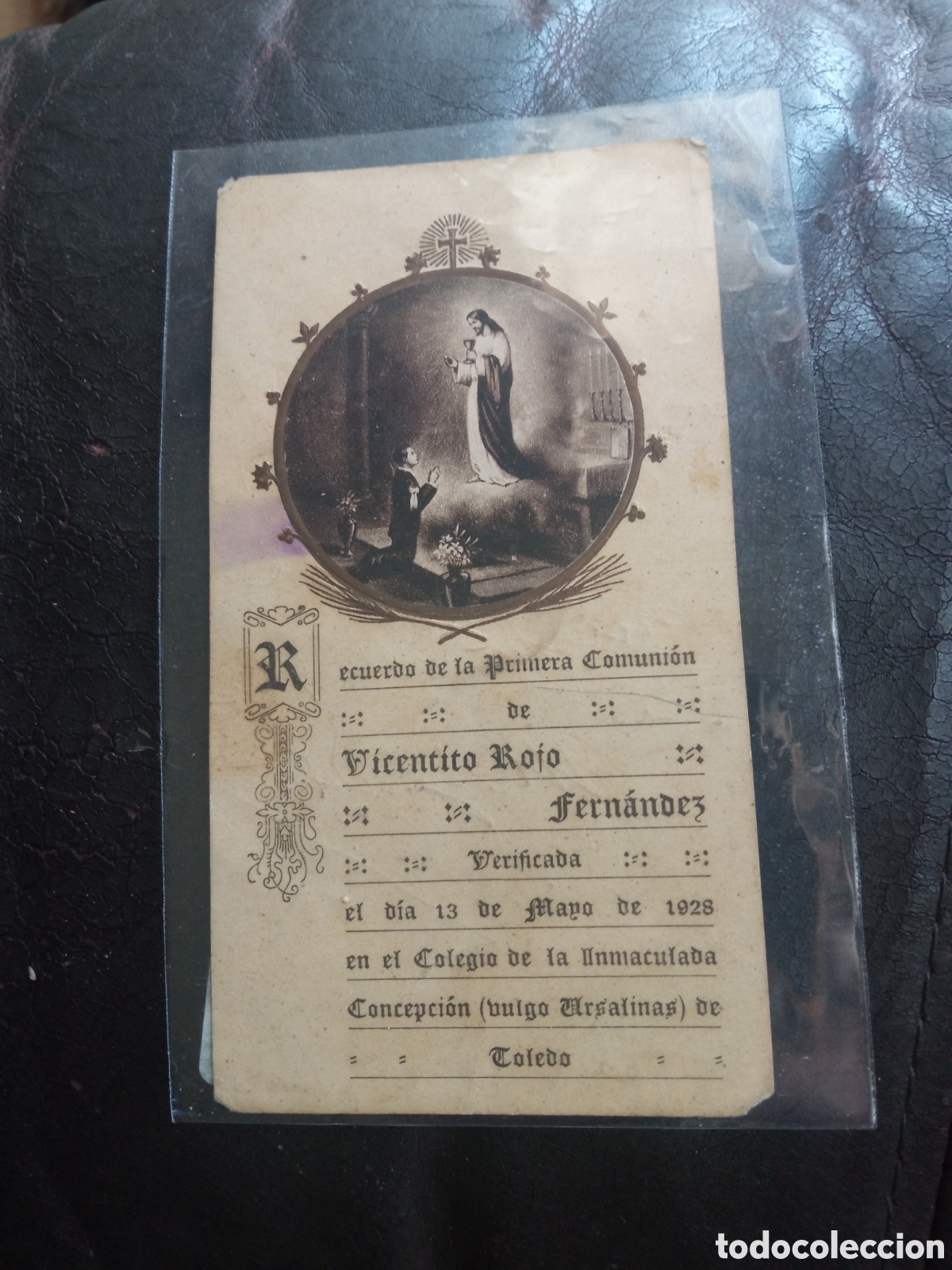 Postales: Antiguo recordatorio de Primera Comuni&oacute;n de 1928,Toledo