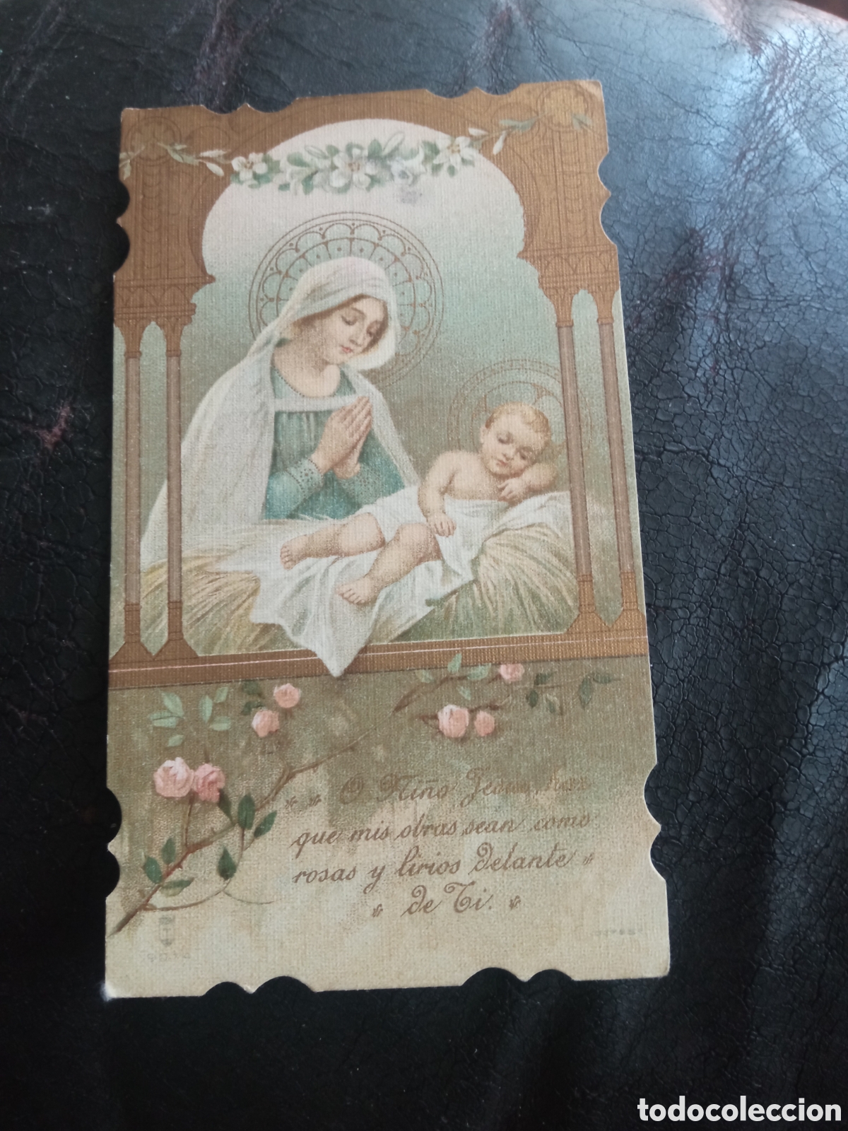 Postales: Antiguo recordatorio de Primera Comuni&oacute;n de 1917, Real Colegio de Santa Isabel, Madrid