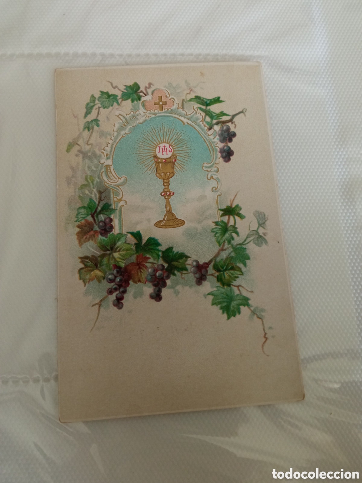 Postales: Antiguo recordatorio de Primera Comuni&oacute;n de 1907, Colegio de San Jos&eacute;, Valencia