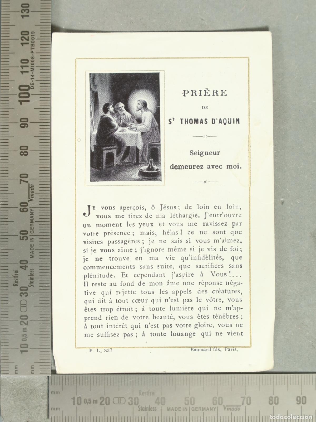 Postales: ESTAMPA. PRIERE DE ST THOMAS D'AQUIN. 1912
