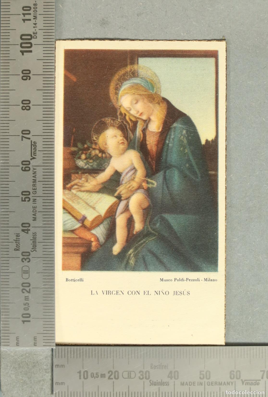 Postkarten: ESTAMPA. La Virgen con el Ni&ntilde;o Jes&uacute;s - Botticelli. PROFESION TERCIARIAS