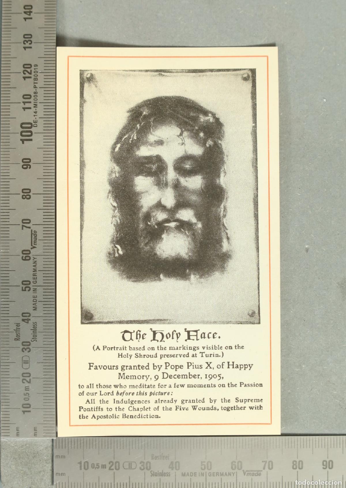 Postales: ESTAMPA. The Holy Face - Pope Pius X - Indulgences and Devotion to the Holy Shroud. TURIN 1905