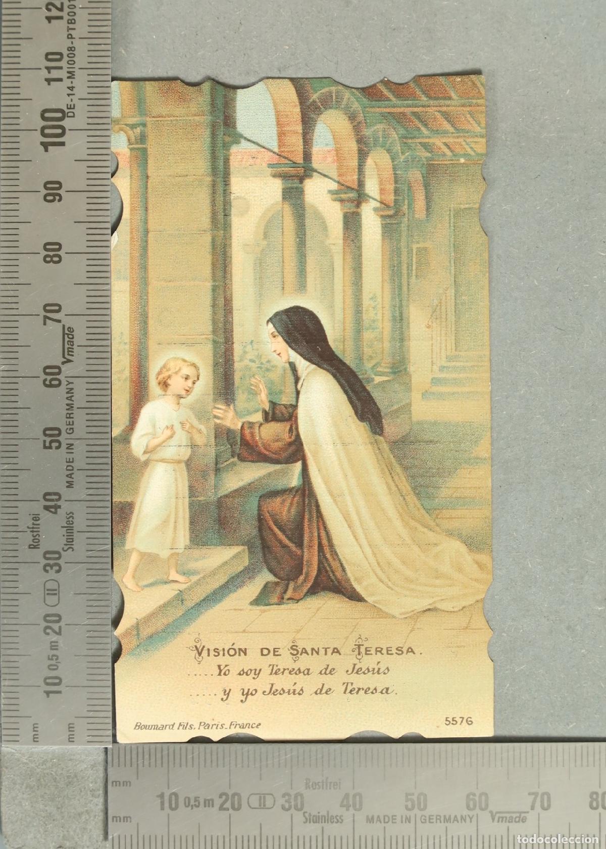 Postales: ESTAMPA. Visi&oacute;n de Santa Teresa - Ni&ntilde;o Jes&uacute;s. RECUERDO TRIDUO EUCARISTICO. MALAGA 1930