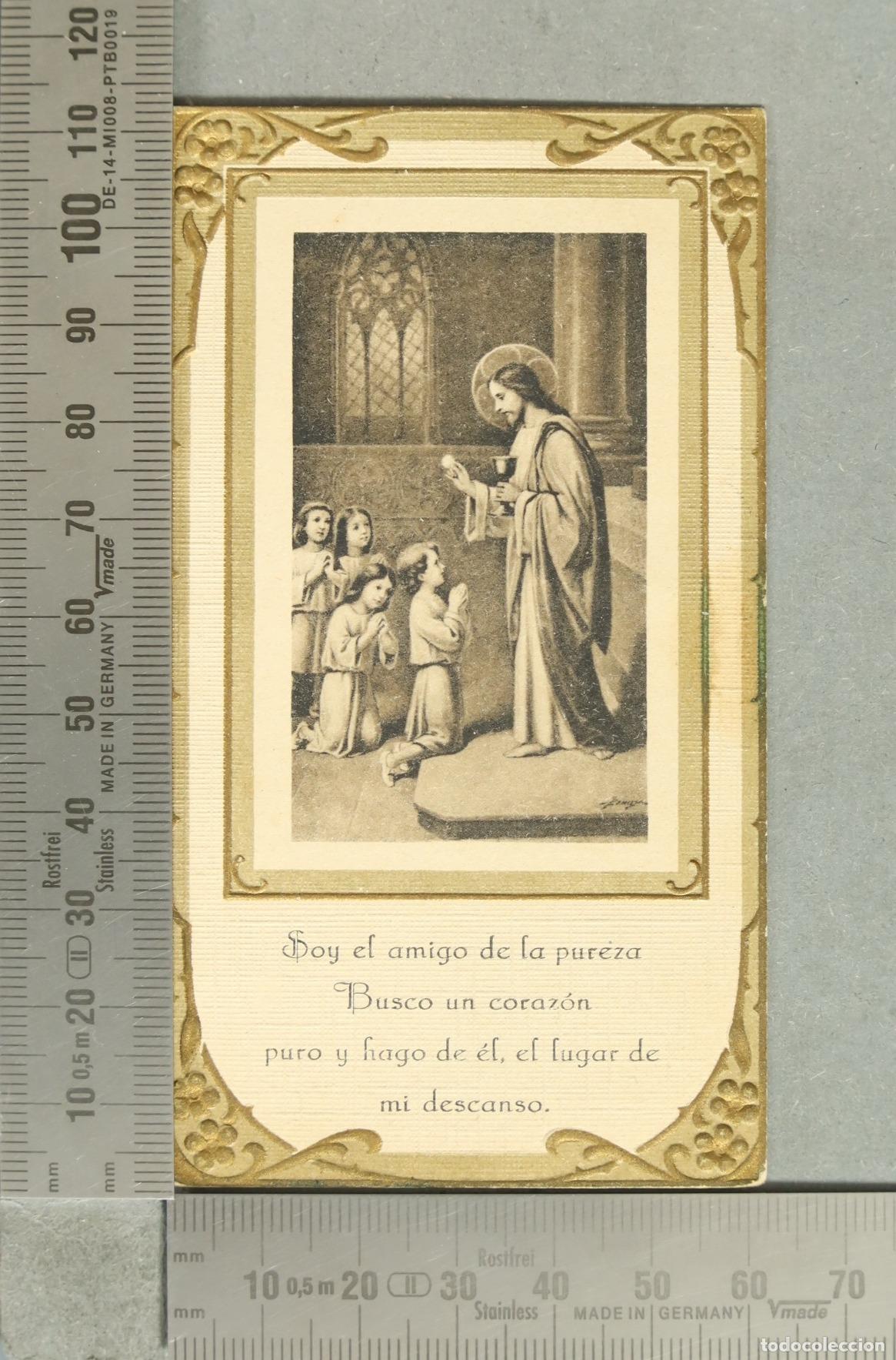 Postales: ESTAMPA. Soy el amigo de la pureza. comunion. CONVENTO MERCEDARIAS D JUAN ALARCON MADRID 1918