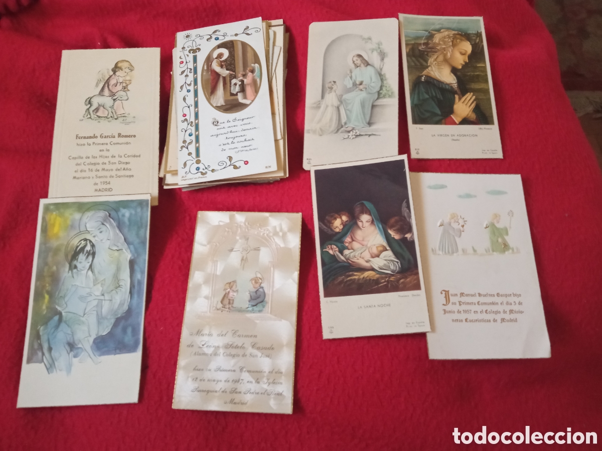 Postales: 40 antiguos recordatorios de primera comuni&oacute;n decadas de 1940 y 1950