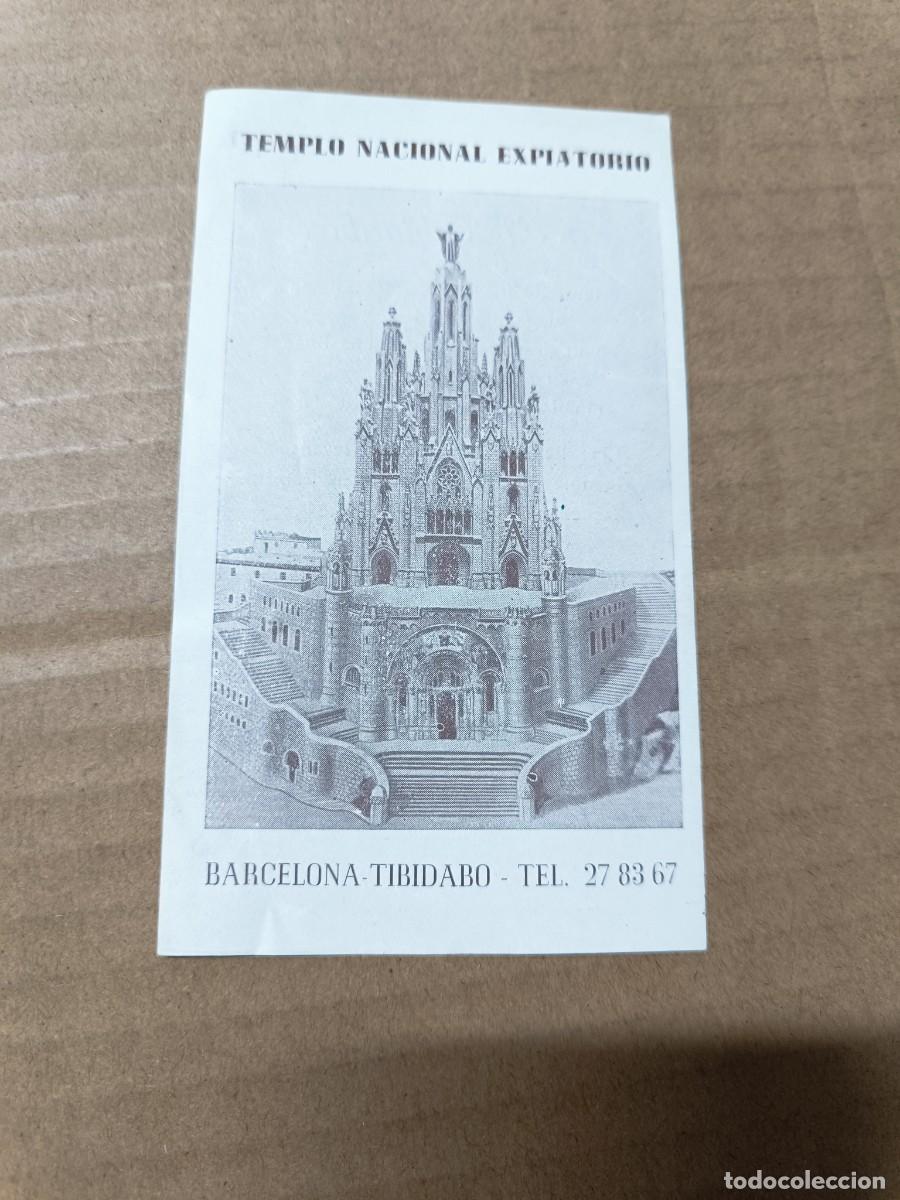 Postales: ANTIGUA ESTAMPA RELIGIOSA, TEMPLO EXPIATORIO DEL TIBIDABO, CON POEMA, BARCELONA -S1