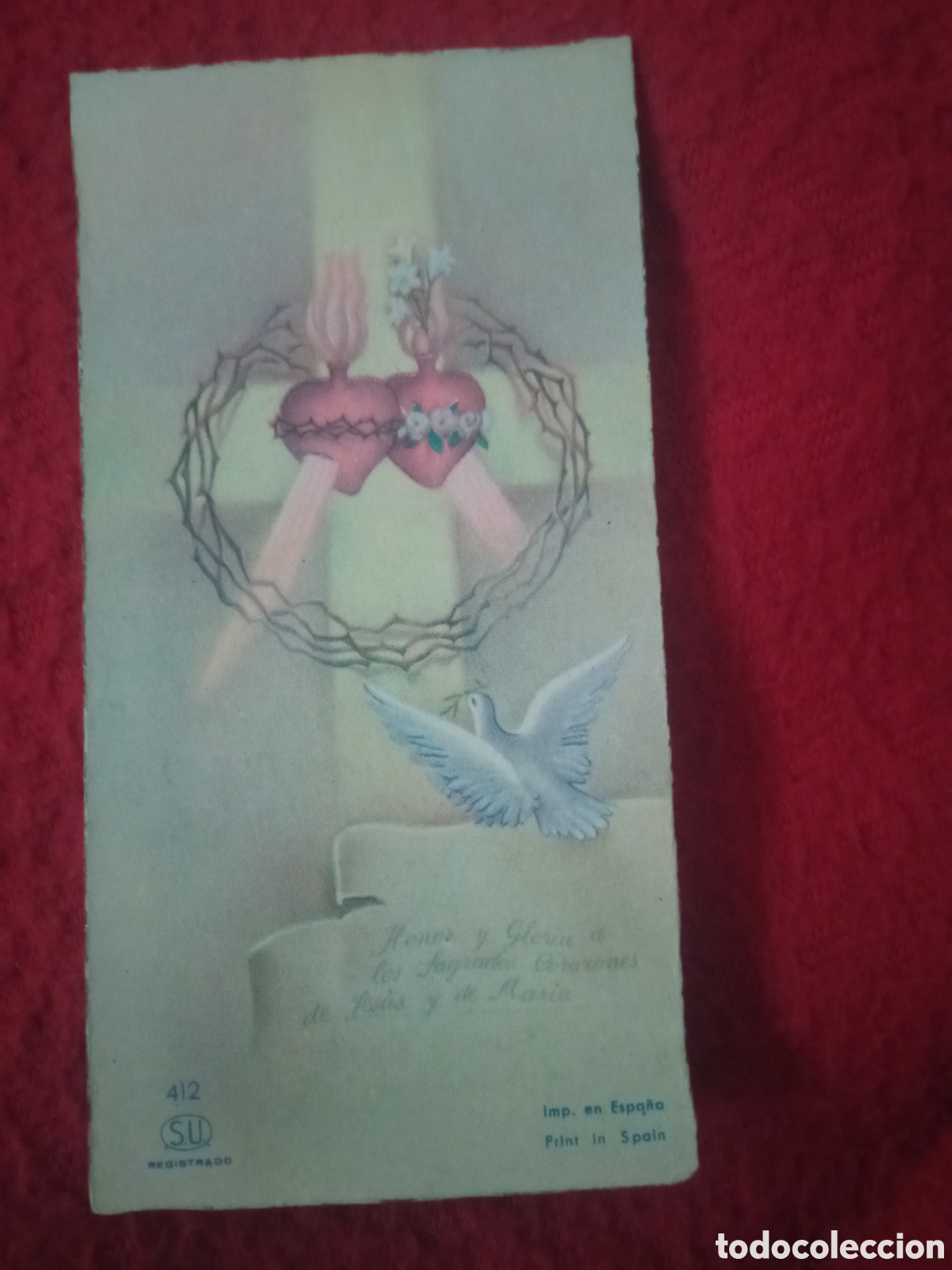 Postales: Antiguo recordatorio de Primera Comuni&oacute;n de 1954,Valdesimonte (Segovia)