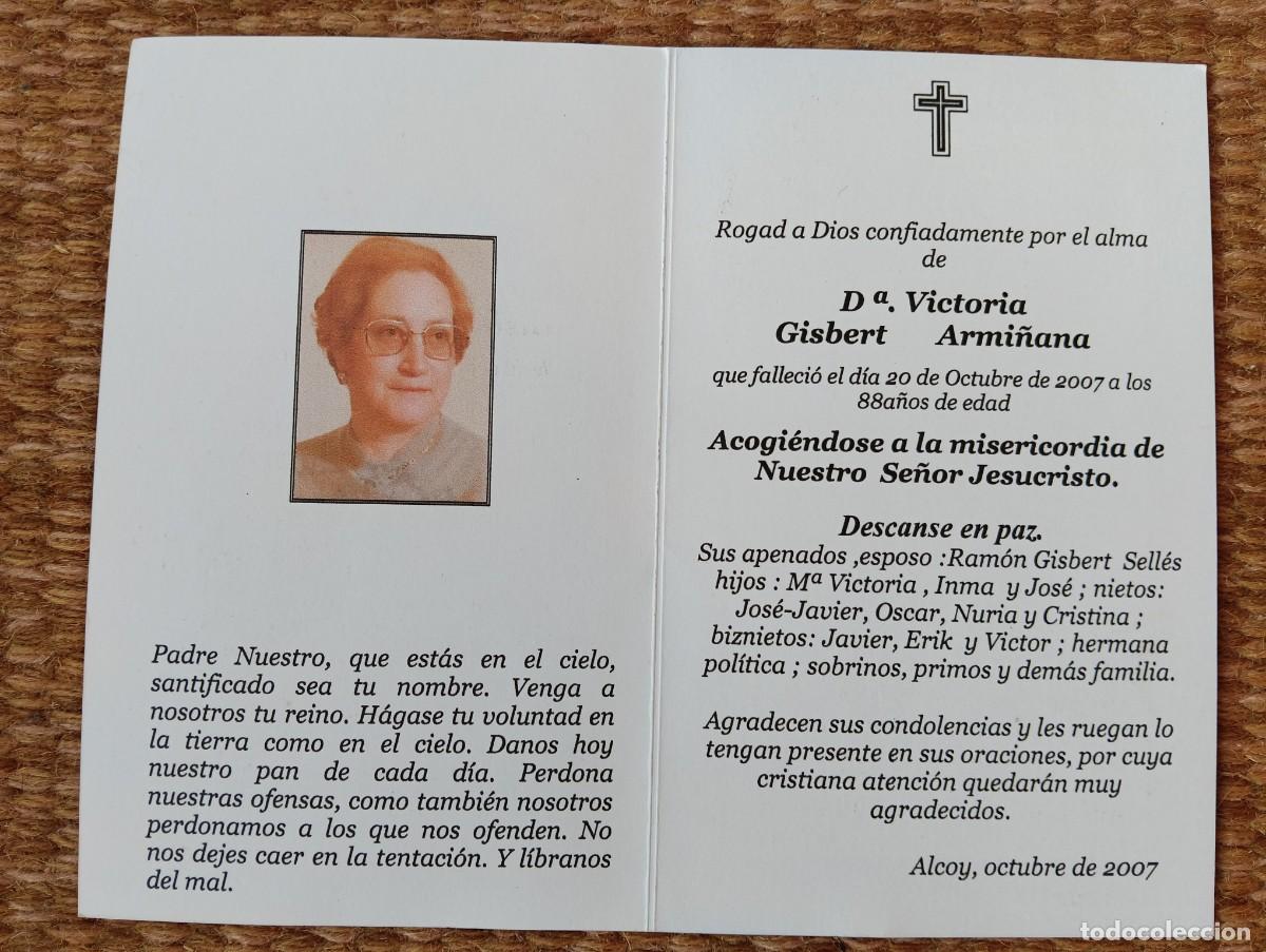 Postales: ALCOY - ESQUELA - IN MEMORIAN DE SE&Ntilde;ORA FALLECIDAO EN 2007