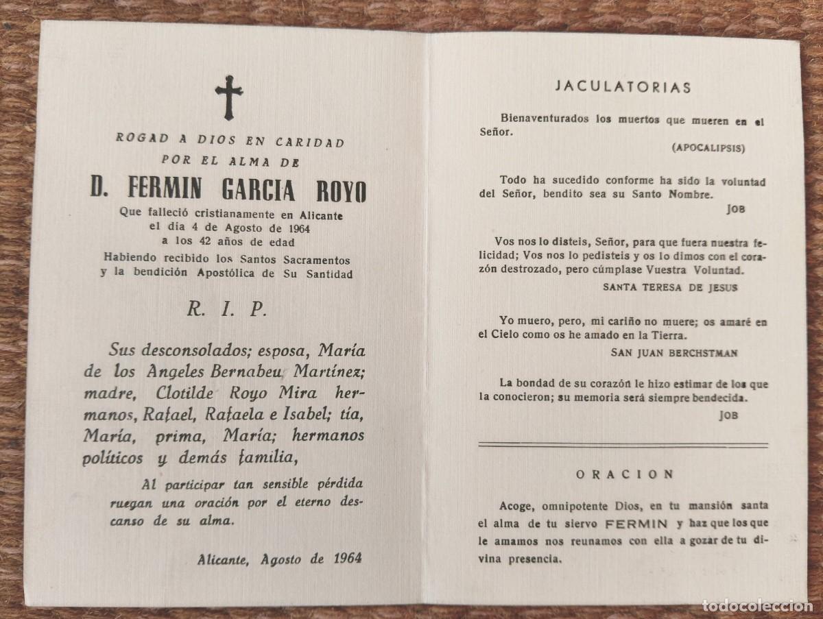 Postales: ESQUELA - IN MEMORIAN DE SE&Ntilde;OR FALLECIDO EN 1964