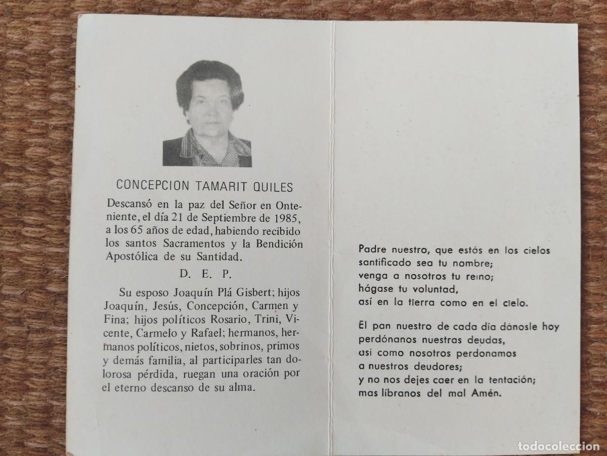 Postales: ONTINYENT - ESQUELA - IN MEMORIAN DE SE&Ntilde;ORA FALLECIDA EN 1985