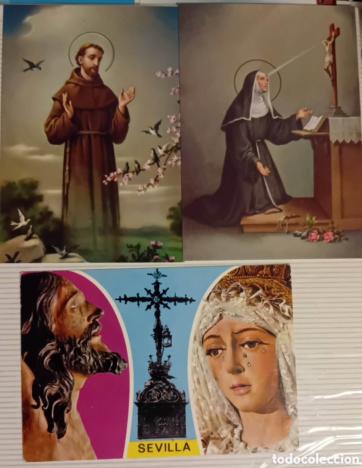Postales: 75 Estampas religiosas antiguas variadas. - Foto 4