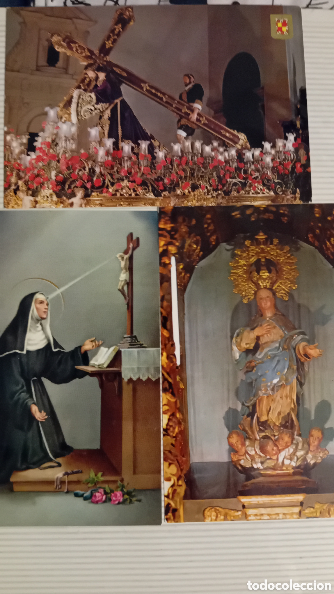 Postales: 75 Estampas religiosas antiguas variadas. - Foto 6