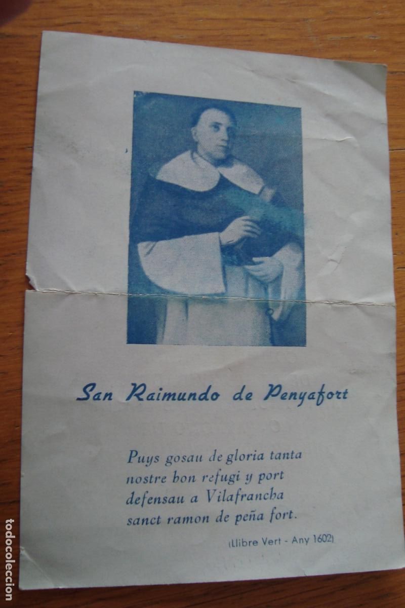 Postales: ANTIGUA ESTAMPA RELIGIOSA FESTIVIDAD SAN RAIMUNDO PENYAFORT. VILAFRANCA PANADES 1958.