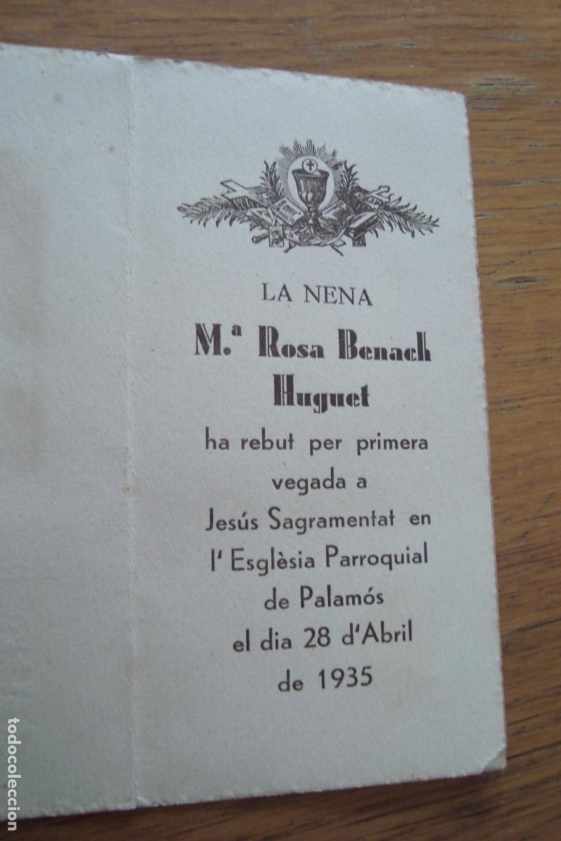 Postales: RECUERDO PRIMERA COMUNION MARIA ROSA BENACH HUGUET. PALAMOS 1935