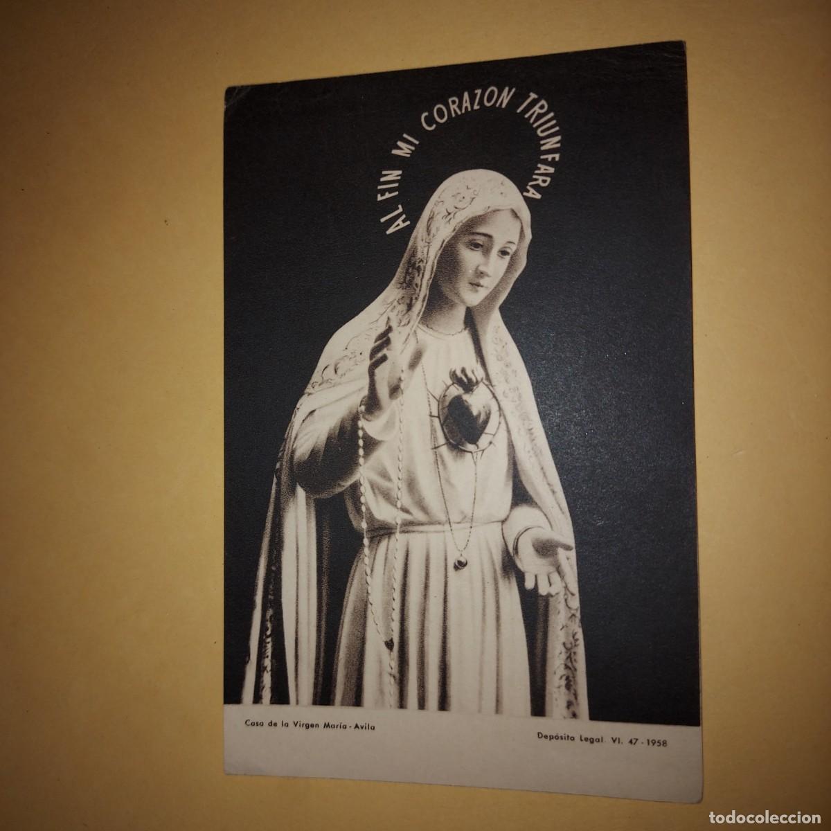 Postales: Estampa de la Virgen Casa Virgen Maria de Avila. Estampa del a&ntilde;o 1958