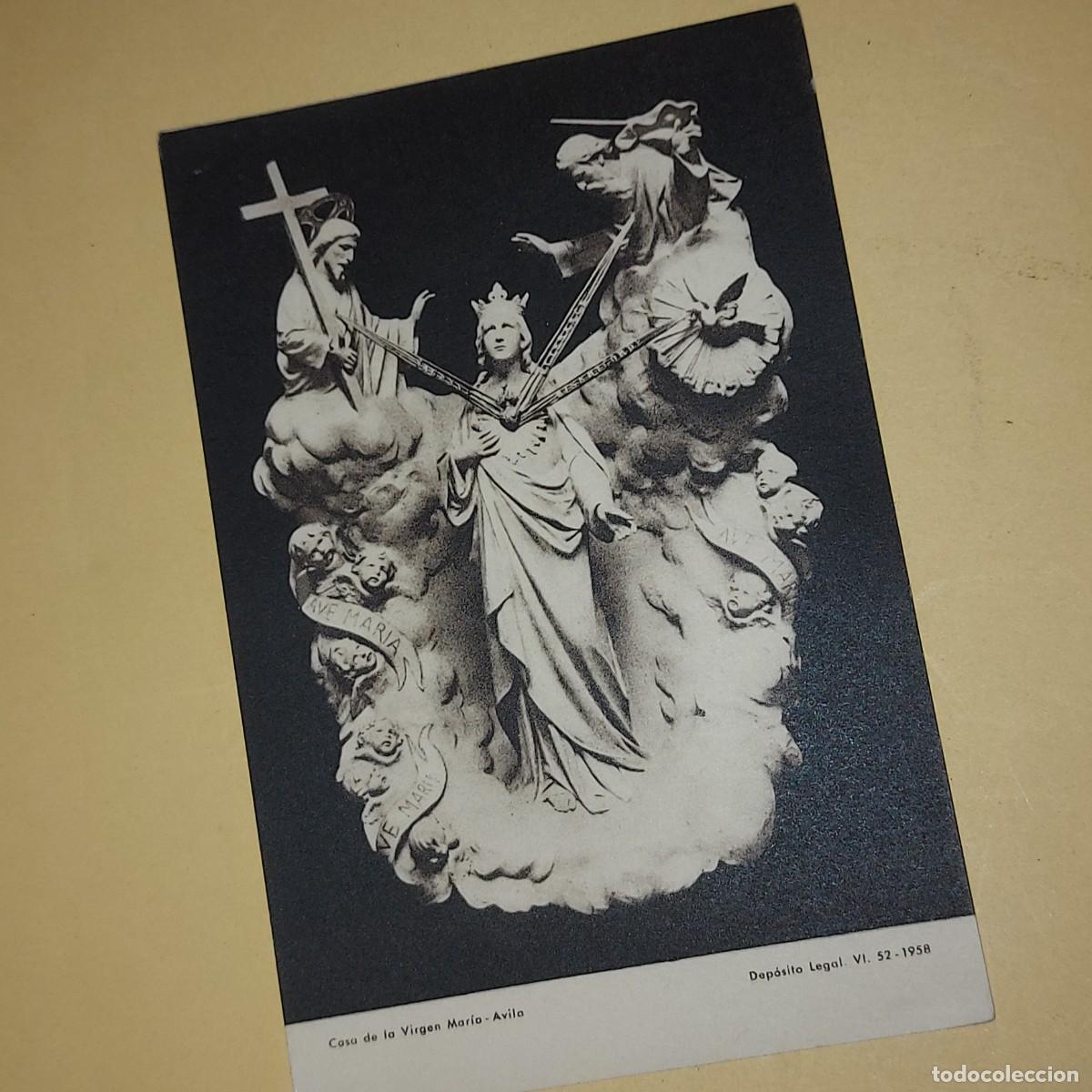 Postales: Estampa de Virgen Casa Virgen Maria de Avila. Estampa del a&ntilde;o 1958