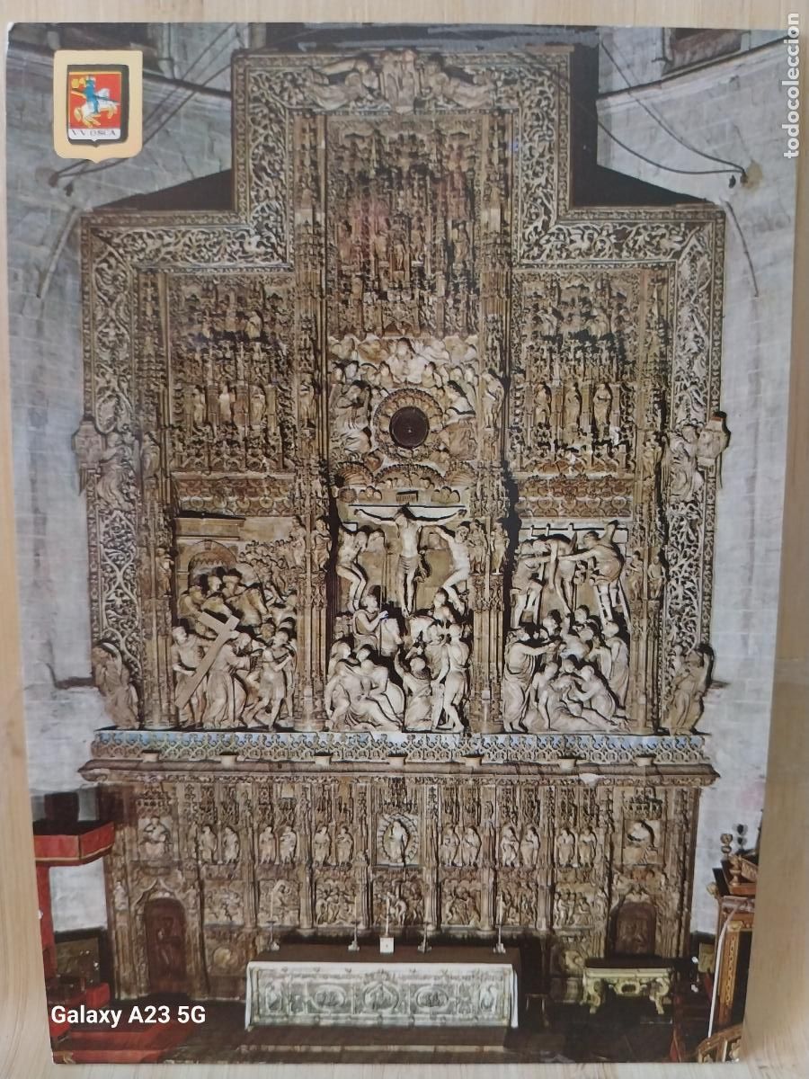 Postales: RETABLO MAYOR HUESCA CATEDRAL ED FISA 1951 SC ORIGINAL