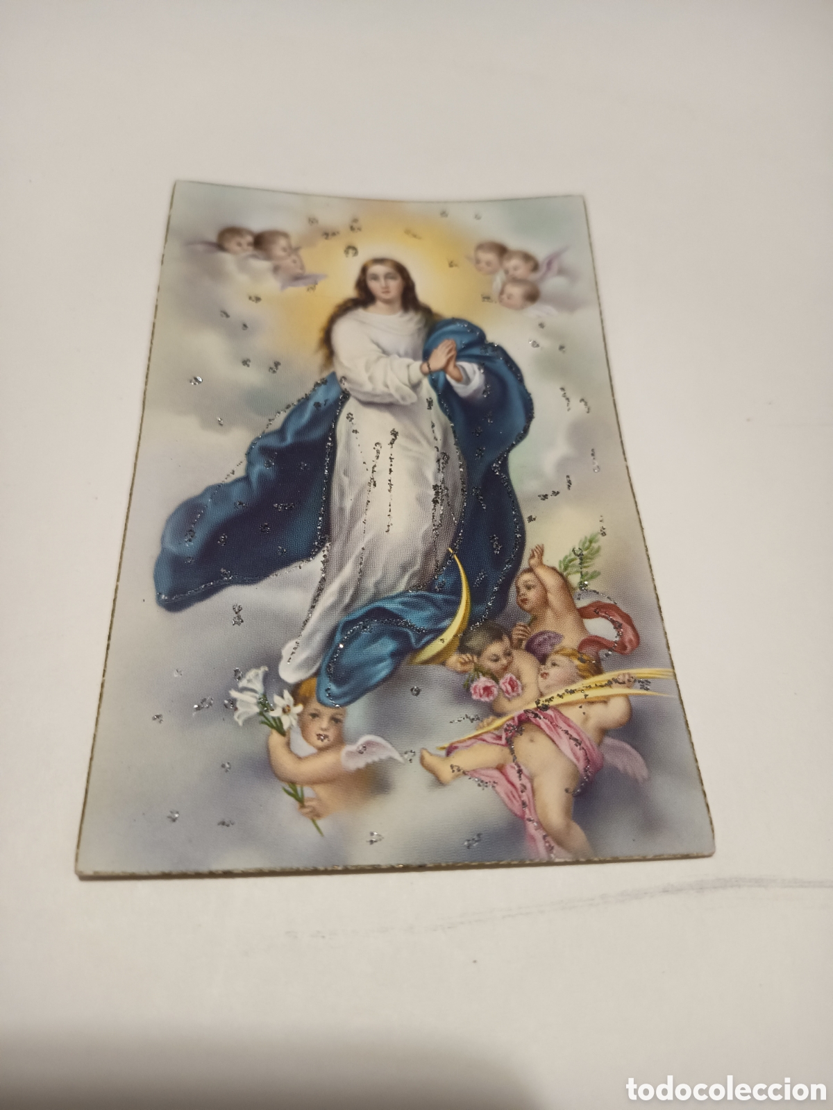 Postales: Inmaculada con Angeles con purpurina