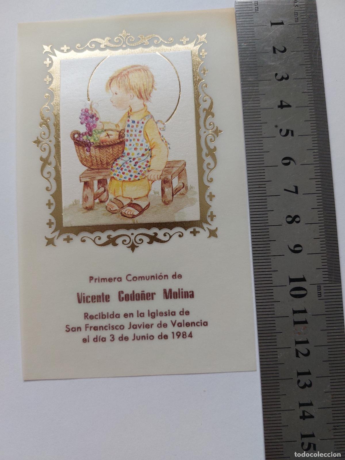Postales: Estampa de Primera Comuni&oacute;n de Vicente Codo&ntilde;er Molina en Valencia