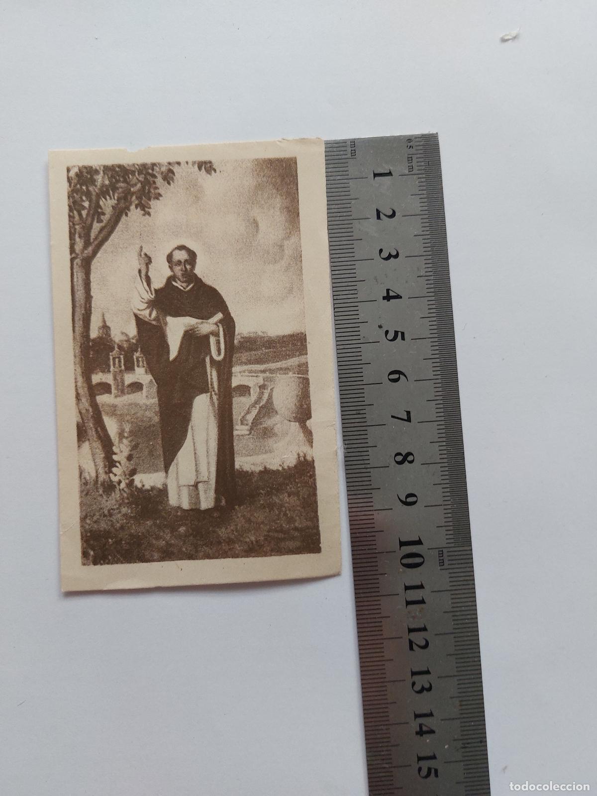 Postales: Estampa de San Vicente Ferrer con dedicatoria en el reverso