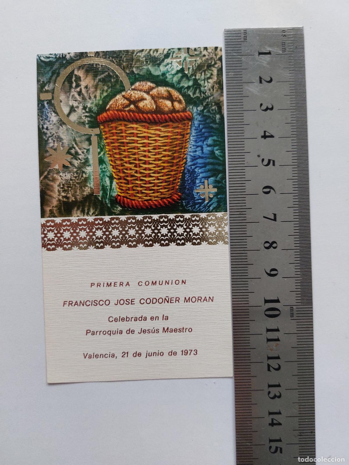 Postales: Estampa de Primera Comuni&oacute;n con Ilustraci&oacute;n de Cesta de Pan