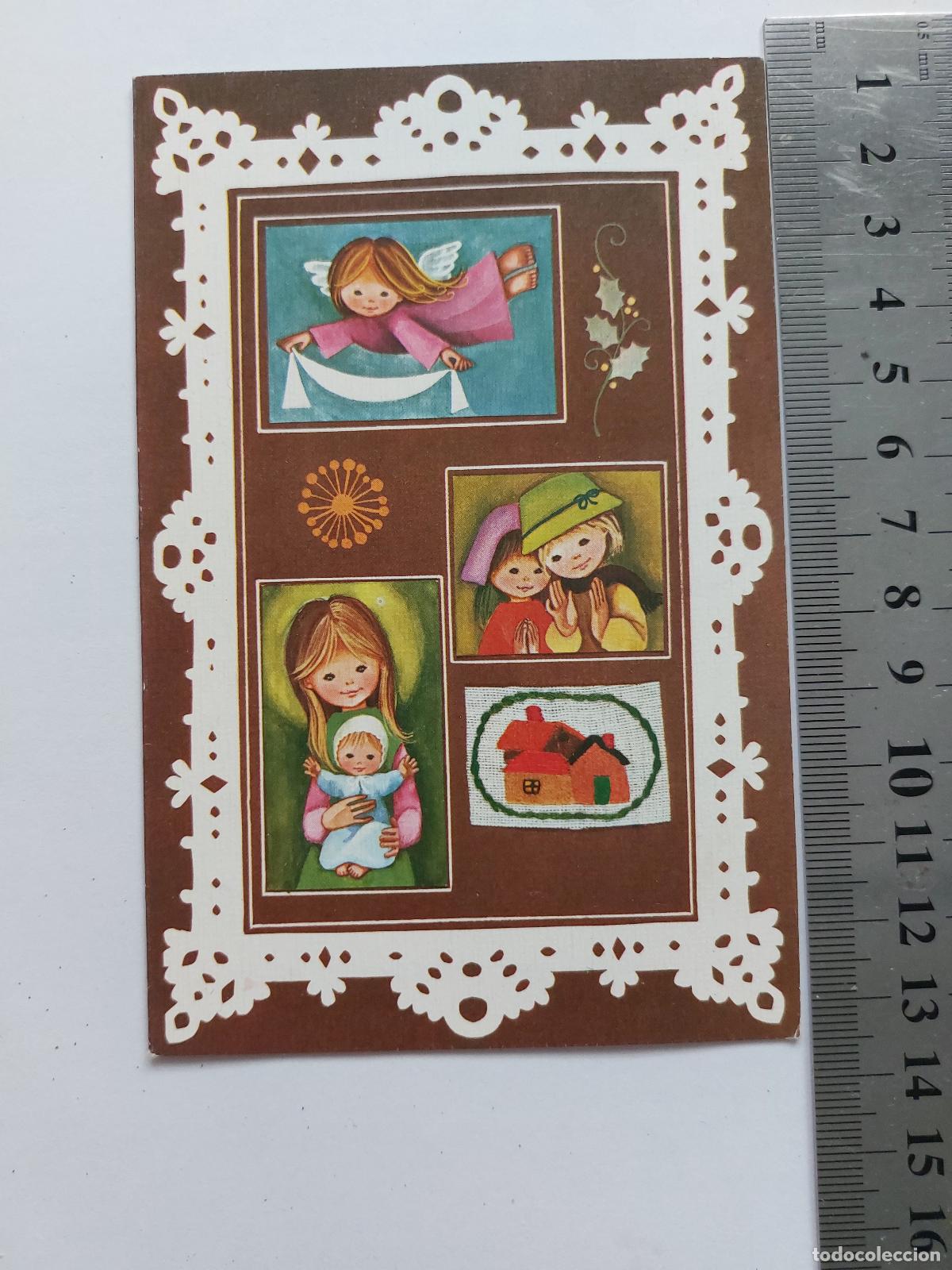 Postales: Estampa con ilustraci&oacute;n de ni&ntilde;os y &aacute;ngeles, estilo cl&aacute;sico