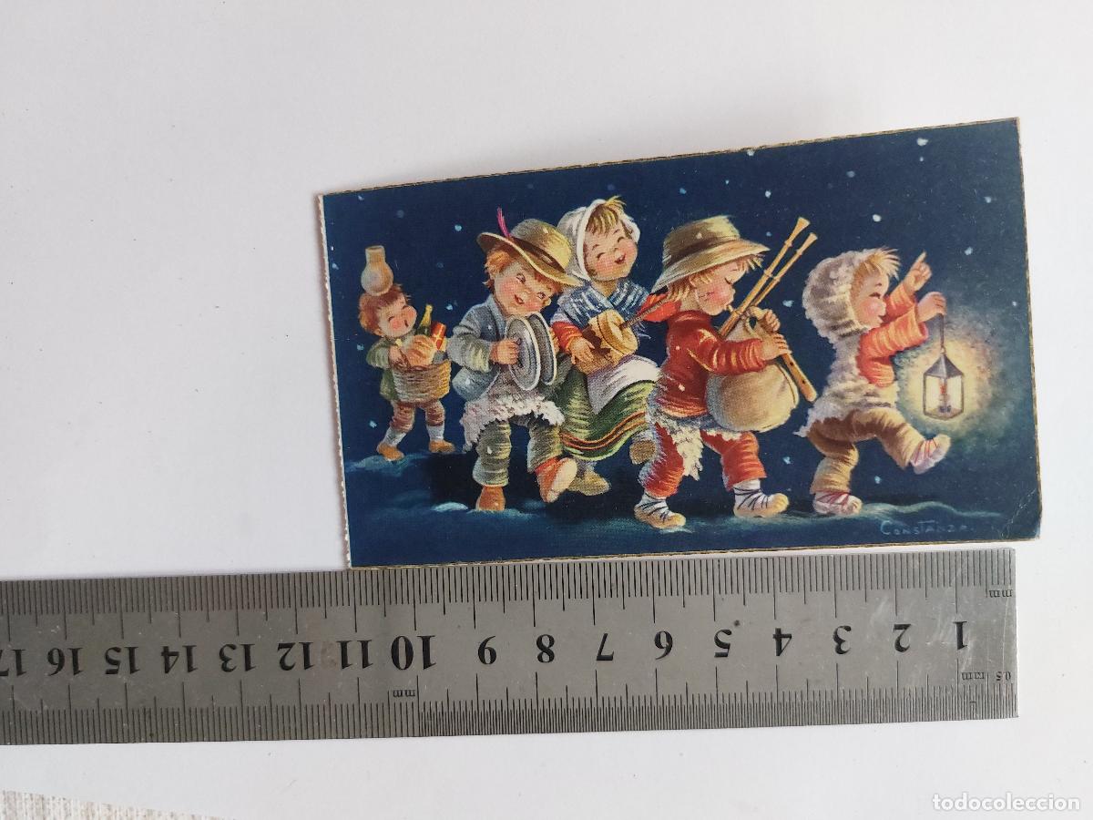 Postkarten: Estampa de Navidad con ilustraci&oacute;n de ni&ntilde;os m&uacute;sicos