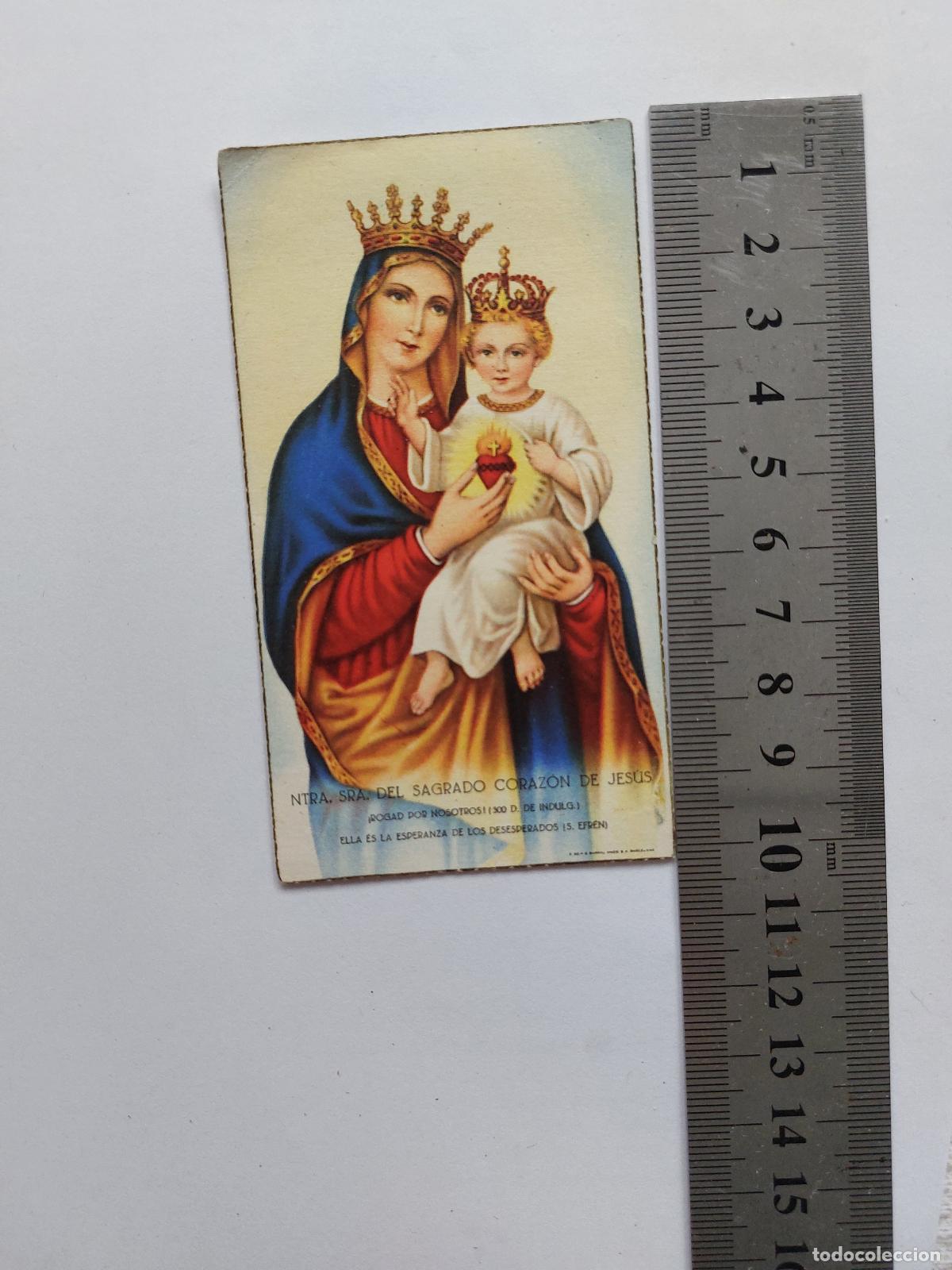 Postkarten: Estampa religiosa de Nuestra Se&ntilde;ora del Sagrado Coraz&oacute;n