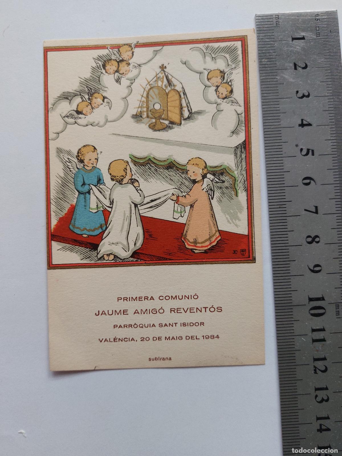 Postkarten: Estampa de Primera Comuni&oacute;n, recuerdo religioso de Valencia