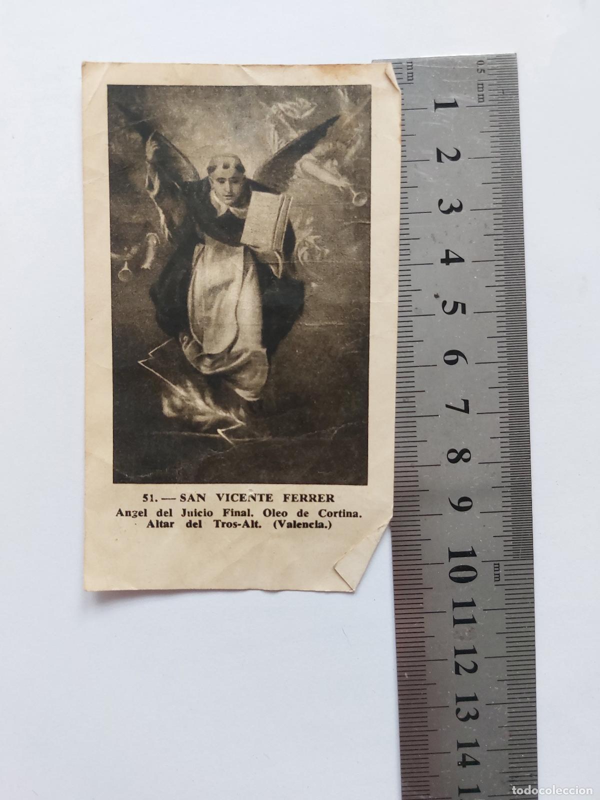 Postales: Estampa de San Vicente Ferrer con oraci&oacute;n religiosa