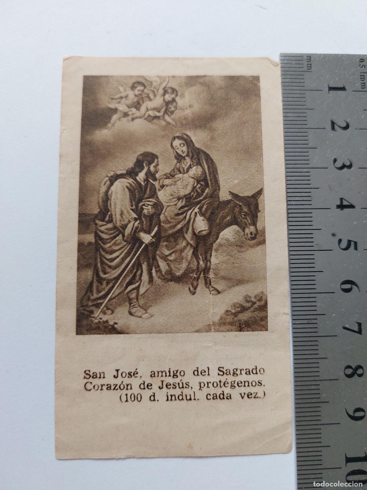 Postales: Estampa de oraci&oacute;n con la imagen de la Sagrada Familia