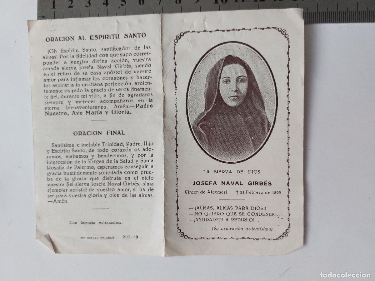 Postales: Estampa religiosa de la Sierva de Dios Josefa Naval Girbes