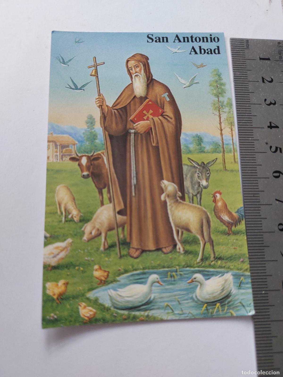 Postales: Estampa de San Antonio Abad con Oraci&oacute;n