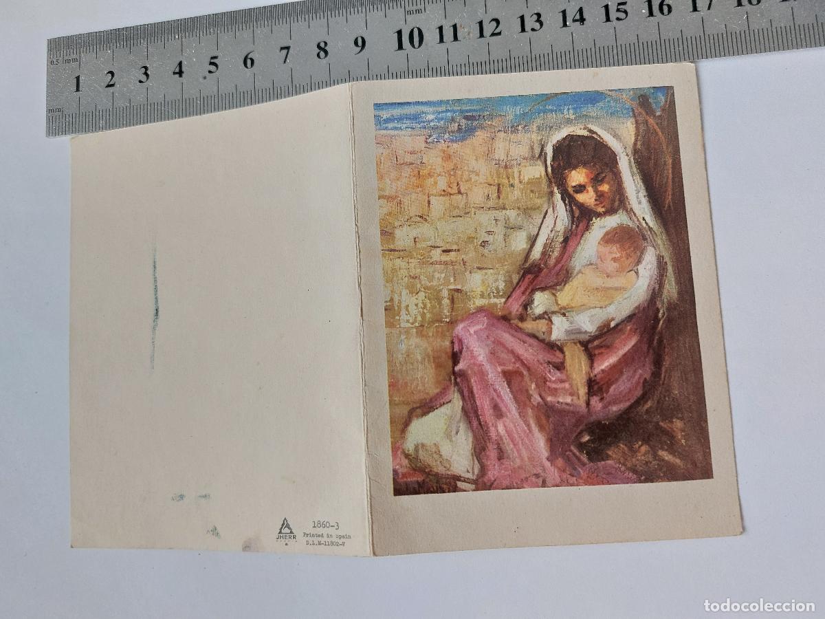 Postales: Estampa con ilustraci&oacute;n de la Virgen Mar&iacute;a y el Ni&ntilde;o Jes&uacute;s