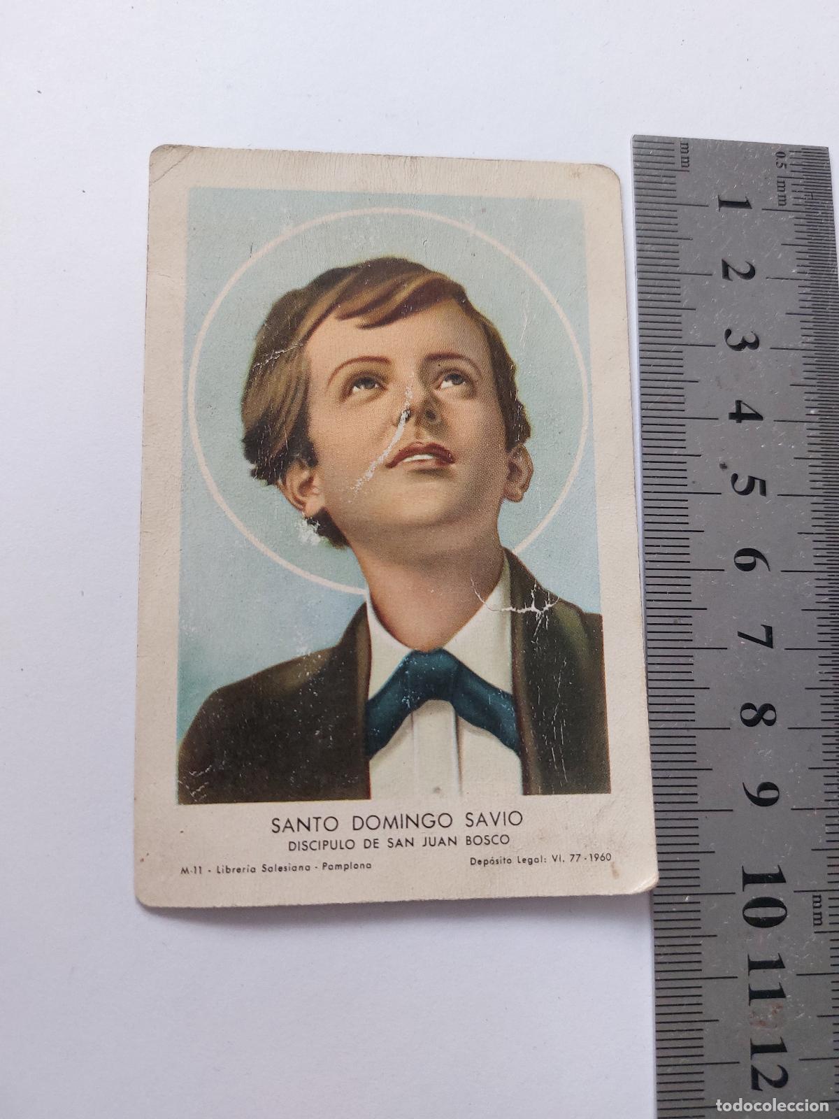 Postales: Estampa de Santo Domingo Savio, disc&iacute;pulo de San Juan Bosco