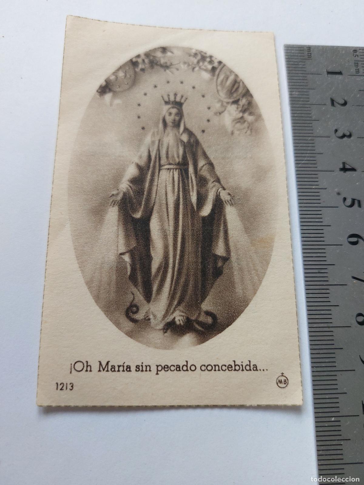 Postales: Estampa religiosa de la Virgen Milagrosa, despedida de p&aacute;rroco de Chillar&oacute;n