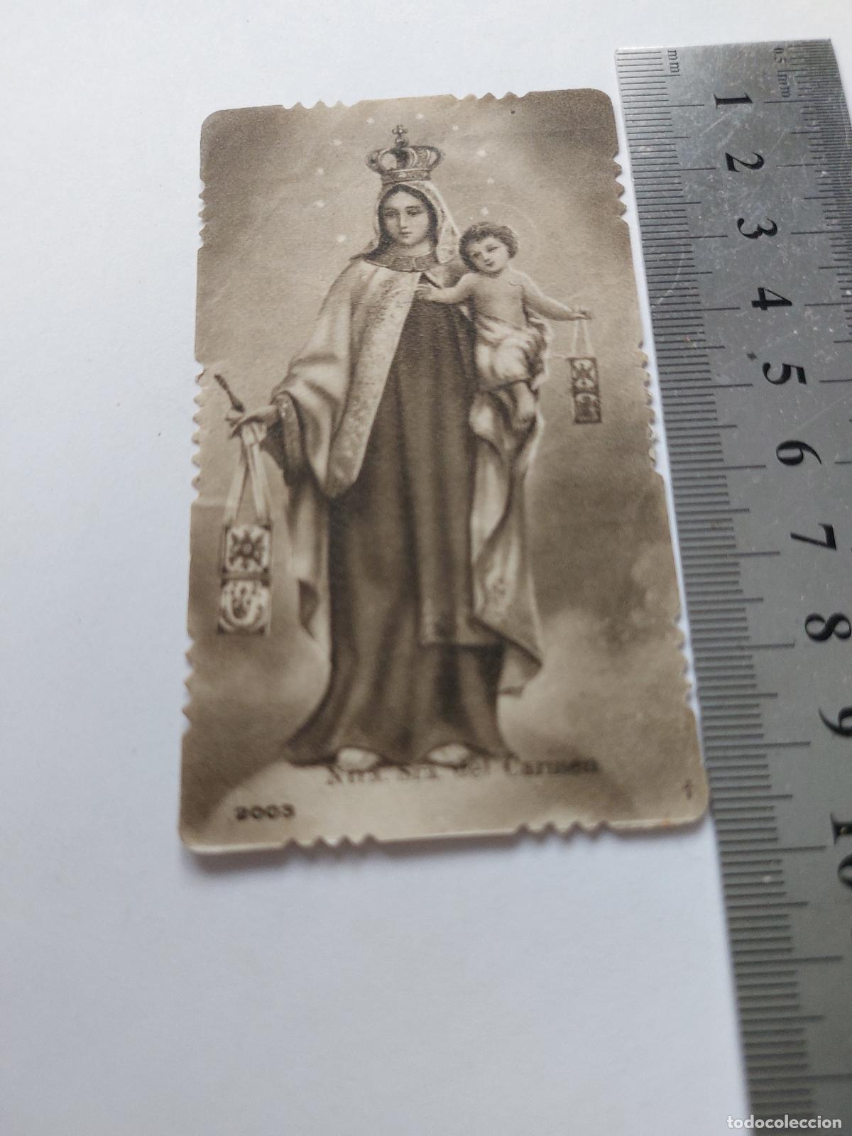 Postales: Estampa religiosa de Nuestra Se&ntilde;ora del Carmen
