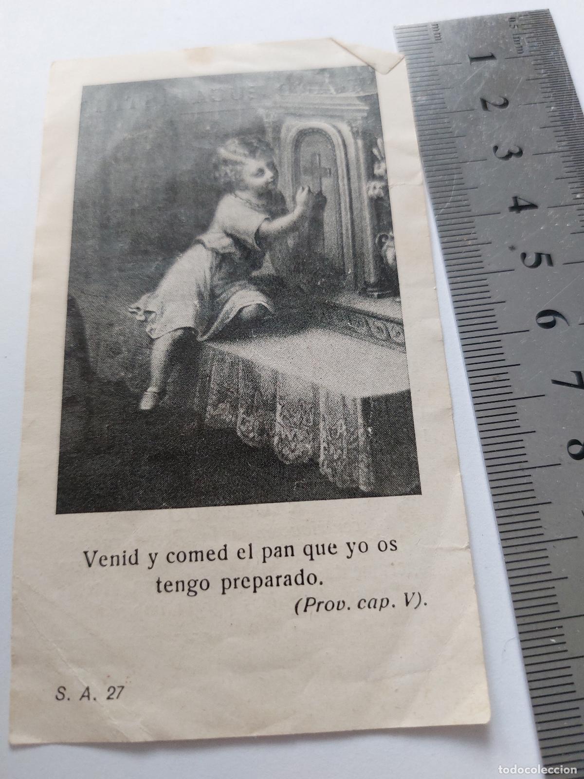 Postales: Estampa con Himno Eucar&iacute;stico de Valencia