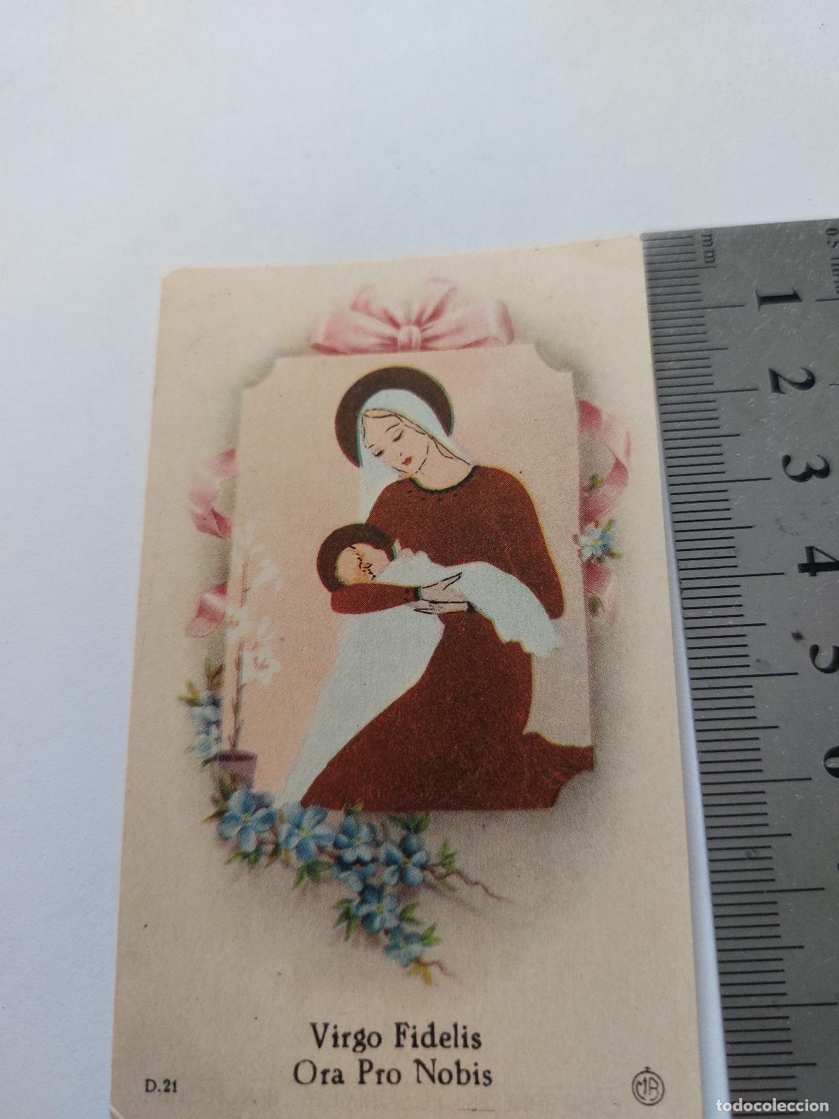 Postales: Estampa religiosa estampa Virgen Mar&iacute;a con ni&ntilde;o ora pro nobis