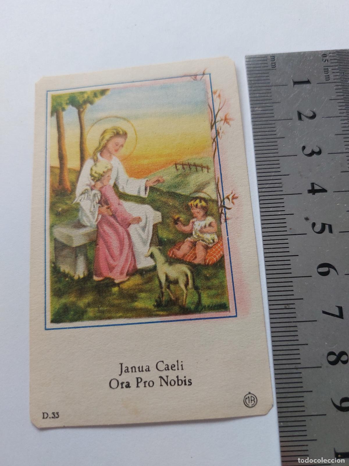 Postales: Estampa religiosa de la Virgen Mar&iacute;a Janua Caeli