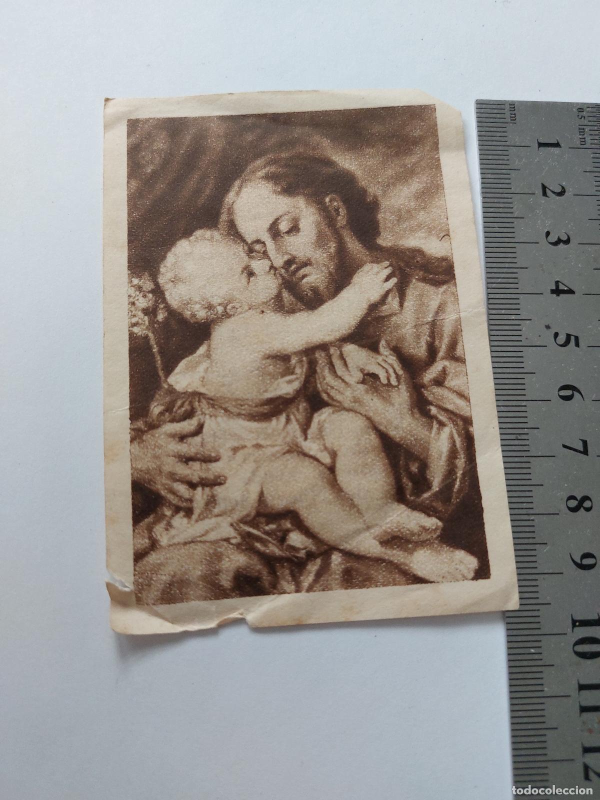 Postales: Estampa religiosa con imagen de San Jos&eacute; y el Ni&ntilde;o Jes&uacute;s