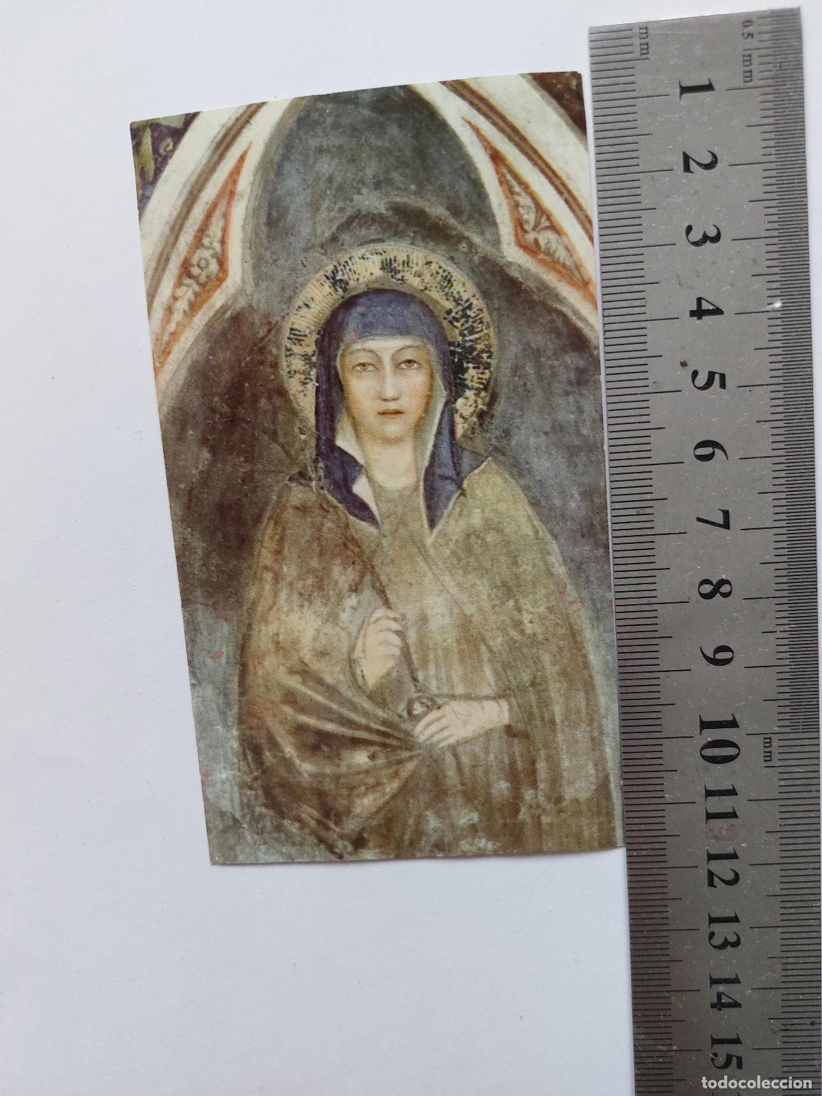 Postales: Estampa de Santa Clara de As&iacute;s con oraci&oacute;n