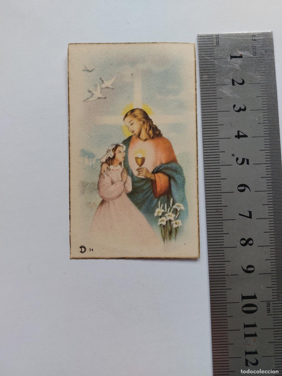 Postales: Estampa de arte religioso con figura de Jes&uacute;s y una ni&ntilde;a