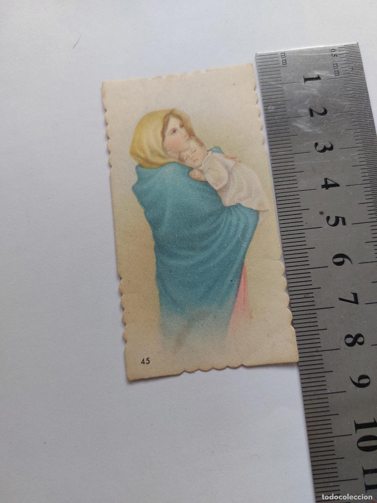 Postales: Estampa con ilustraci&oacute;n de la Virgen Mar&iacute;a y el Ni&ntilde;o Jes&uacute;s