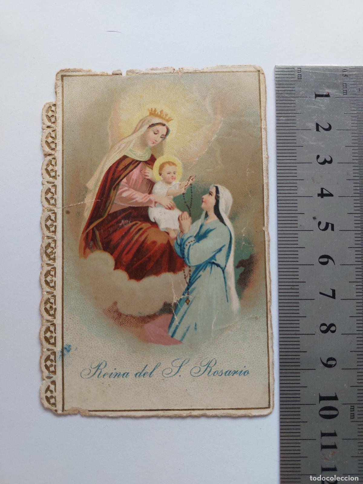Postales: Estampa Estampita Religiosa Reina del Santo Rosario
