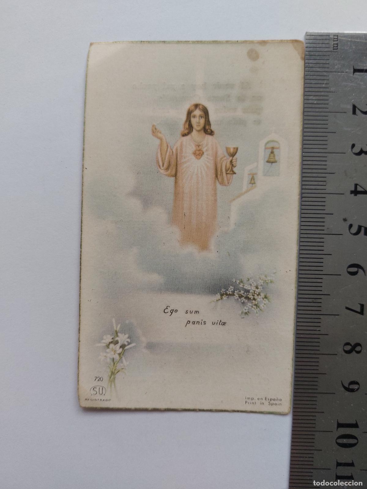 Postales: Estampa de recuerdo de Primera Comuni&oacute;n con imagen de Jes&uacute;s
