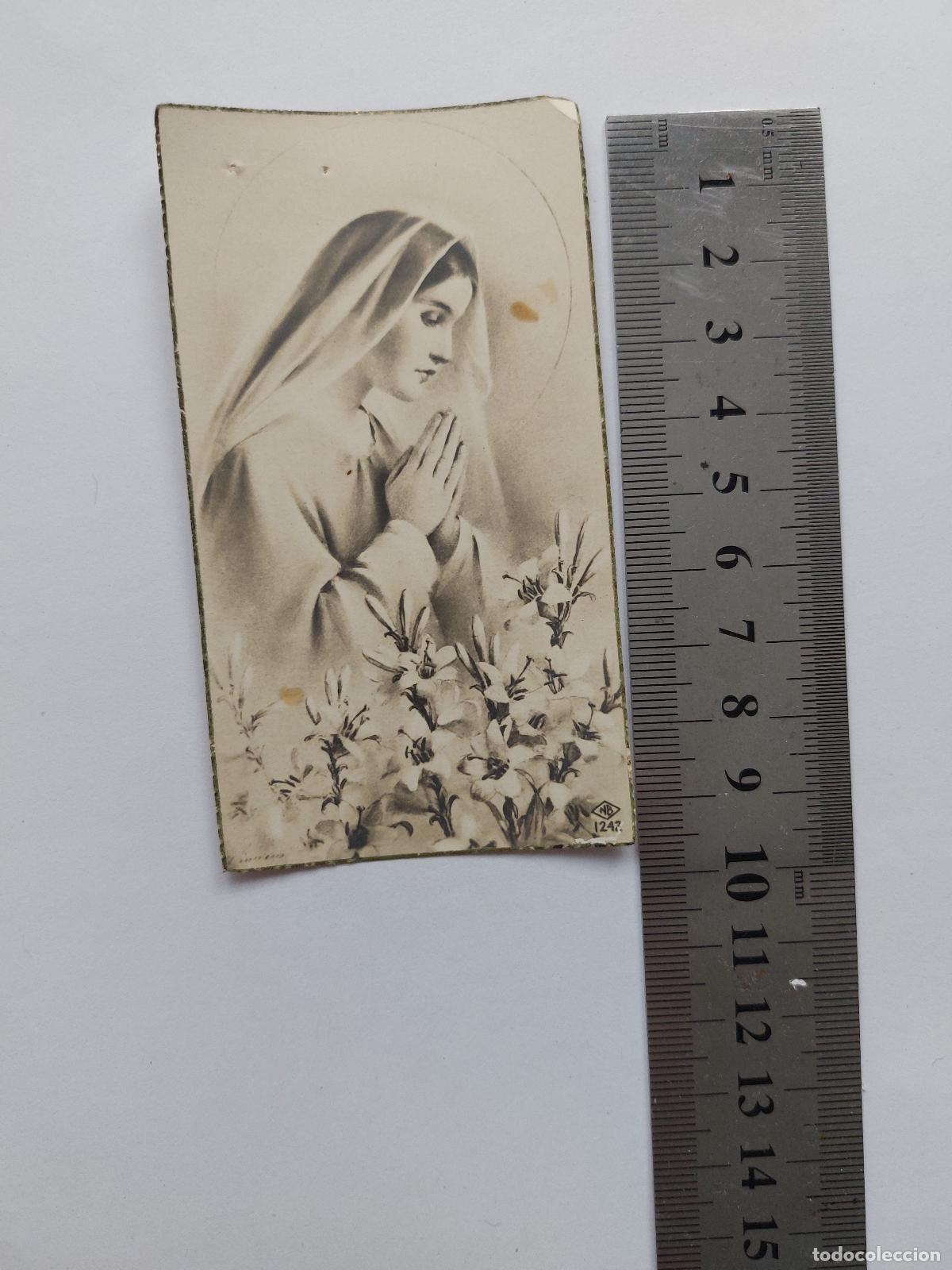 Postales: Estampa religiosa con imagen de la Virgen Mar&iacute;a de Huecograbado Vasco