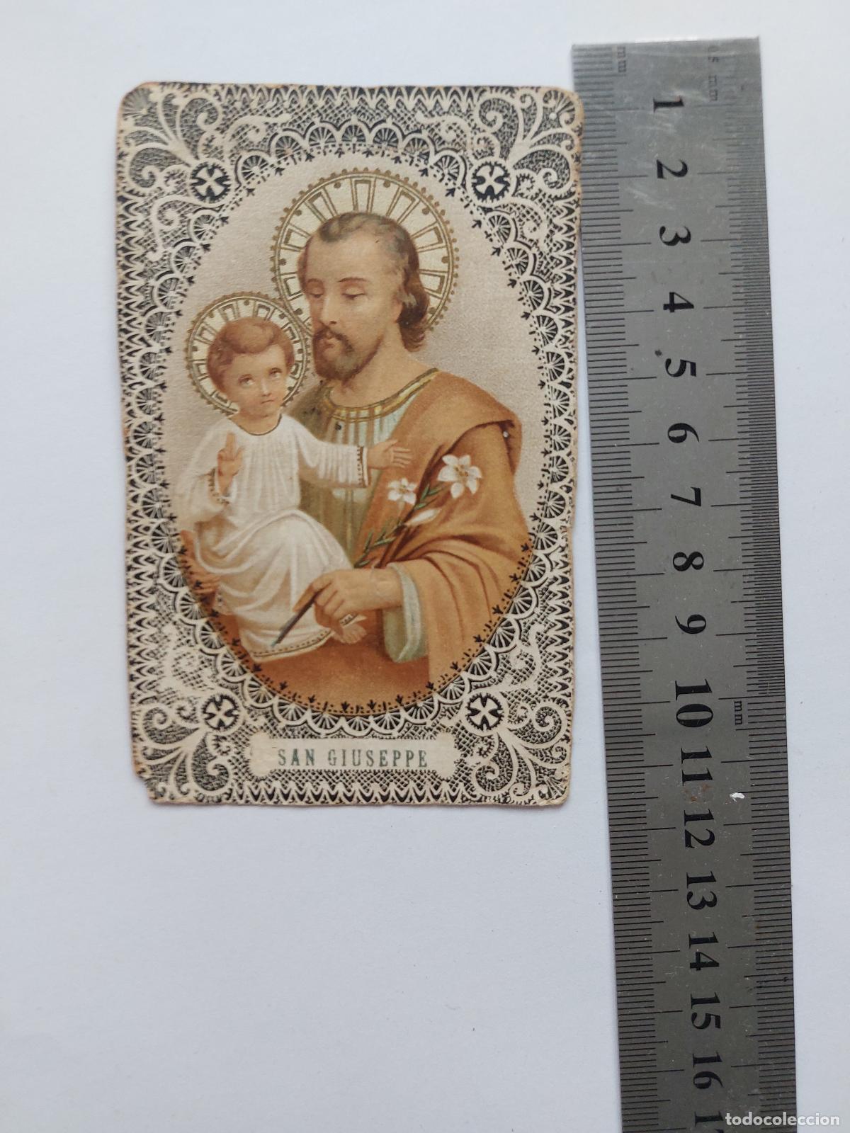 Postales: Estampa devocional de San Jos&eacute; con el Ni&ntilde;o Jes&uacute;s