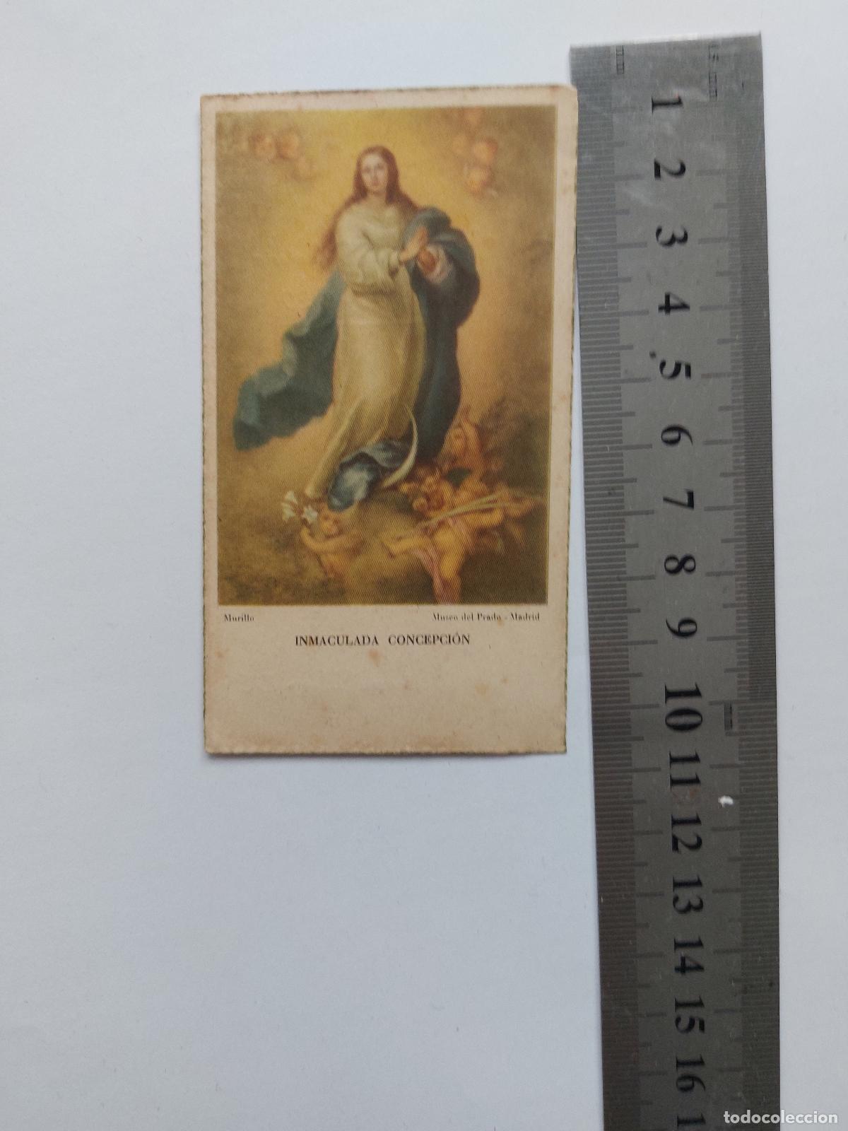 Postales: Estampa de la Inmaculada Concepci&oacute;n, recuerdo de infanter&iacute;a